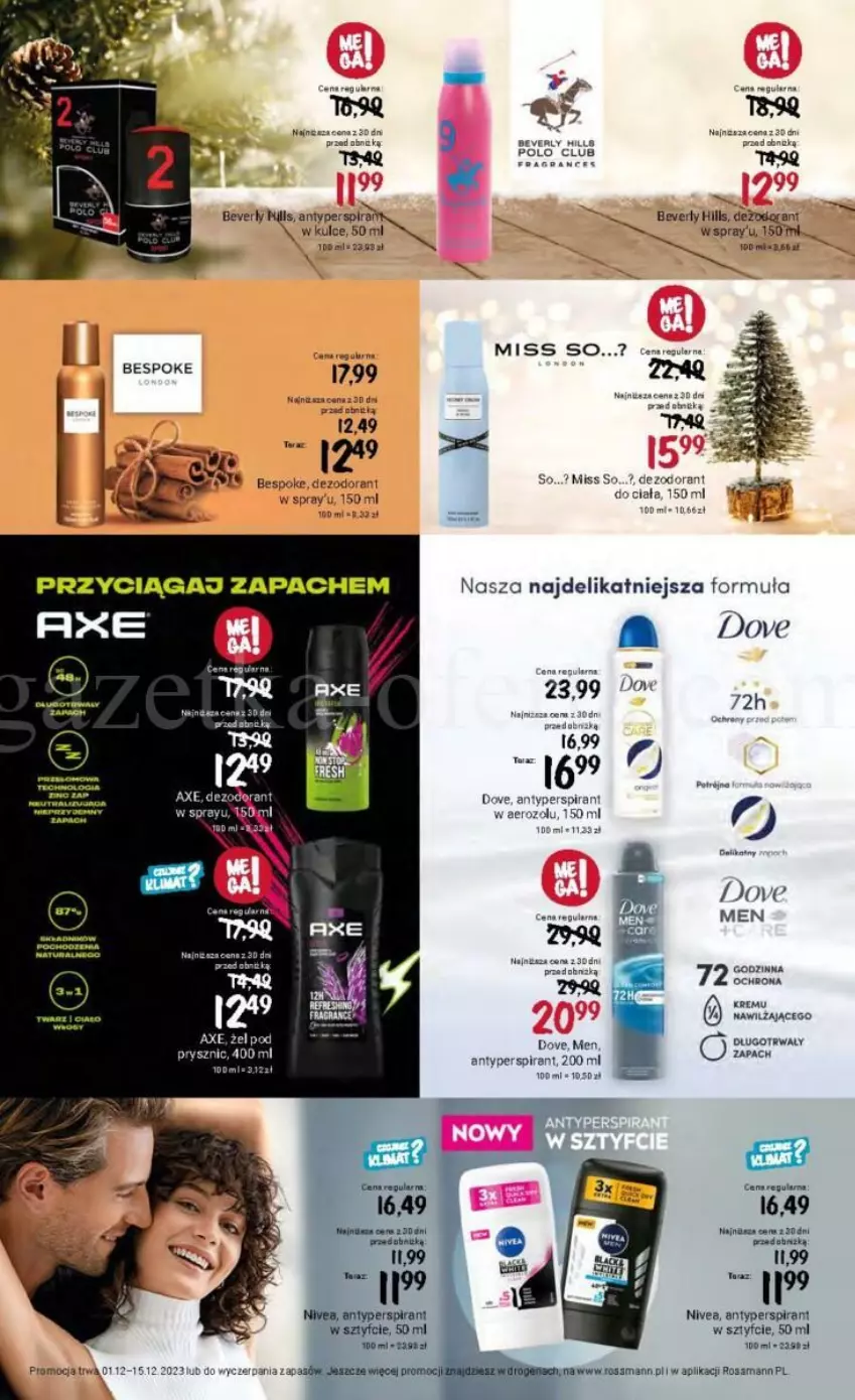 Gazetka promocyjna Rossmann - ważna 01.12 do 15.12.2023 - strona 15 - produkty: Antyperspirant, Dezodorant, Dove, Fa, Nivea