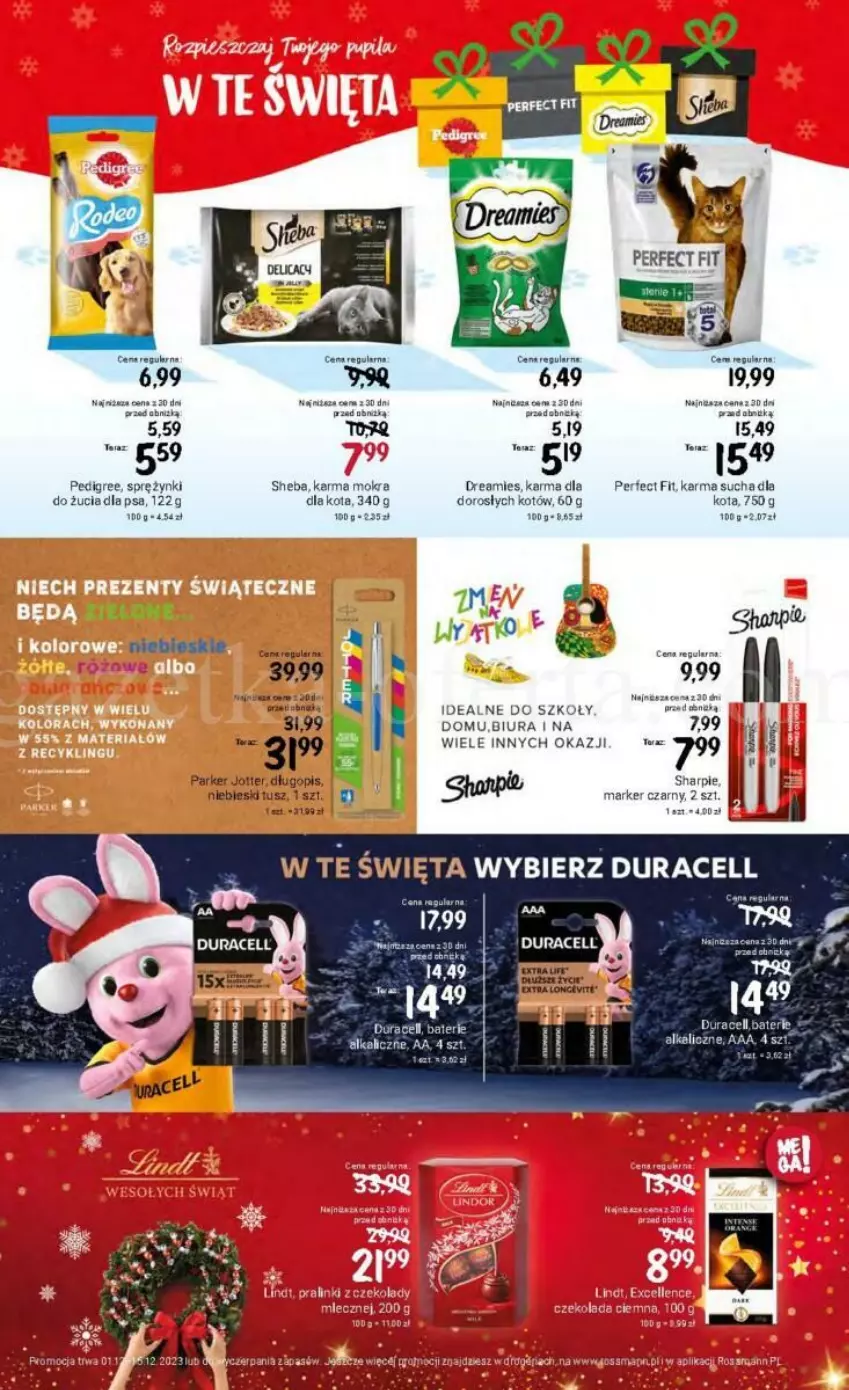 Gazetka promocyjna Rossmann - ważna 01.12 do 15.12.2023 - strona 26 - produkty: Baterie alkaliczne, Długopis, Duracell, Marker, Pedigree, Sharp, Sheba, Tera, Tusz