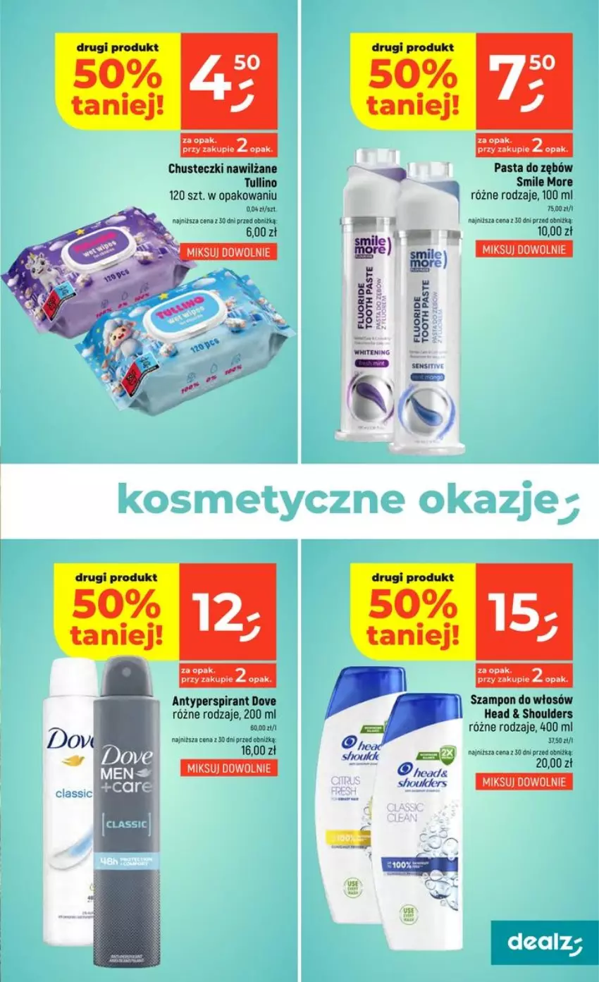 Gazetka promocyjna Dealz - NOWA GAZETKA - ważna 23.07 do 29.07.2026 - strona 21 - produkty: Antyperspirant, Chusteczki, Dove, Pasta do zębów, Szampon