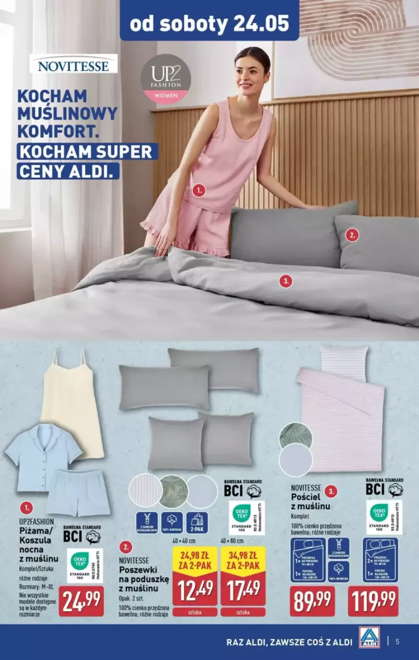 Gazetka promocyjna Aldi - ważna 24.05 do 30.05.2025 - strona 4 - produkty: Fa, Koc, Kosz, Koszula, Piżama, Pościel, Wełna