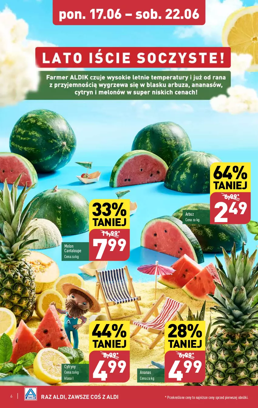 Gazetka promocyjna Aldi - Farmer ALDIK poleca świeże owoce i warzywa - ważna 17.06 do 22.06.2024 - strona 6 - produkty: Ananas, Arbuz, Cytryny, Melon