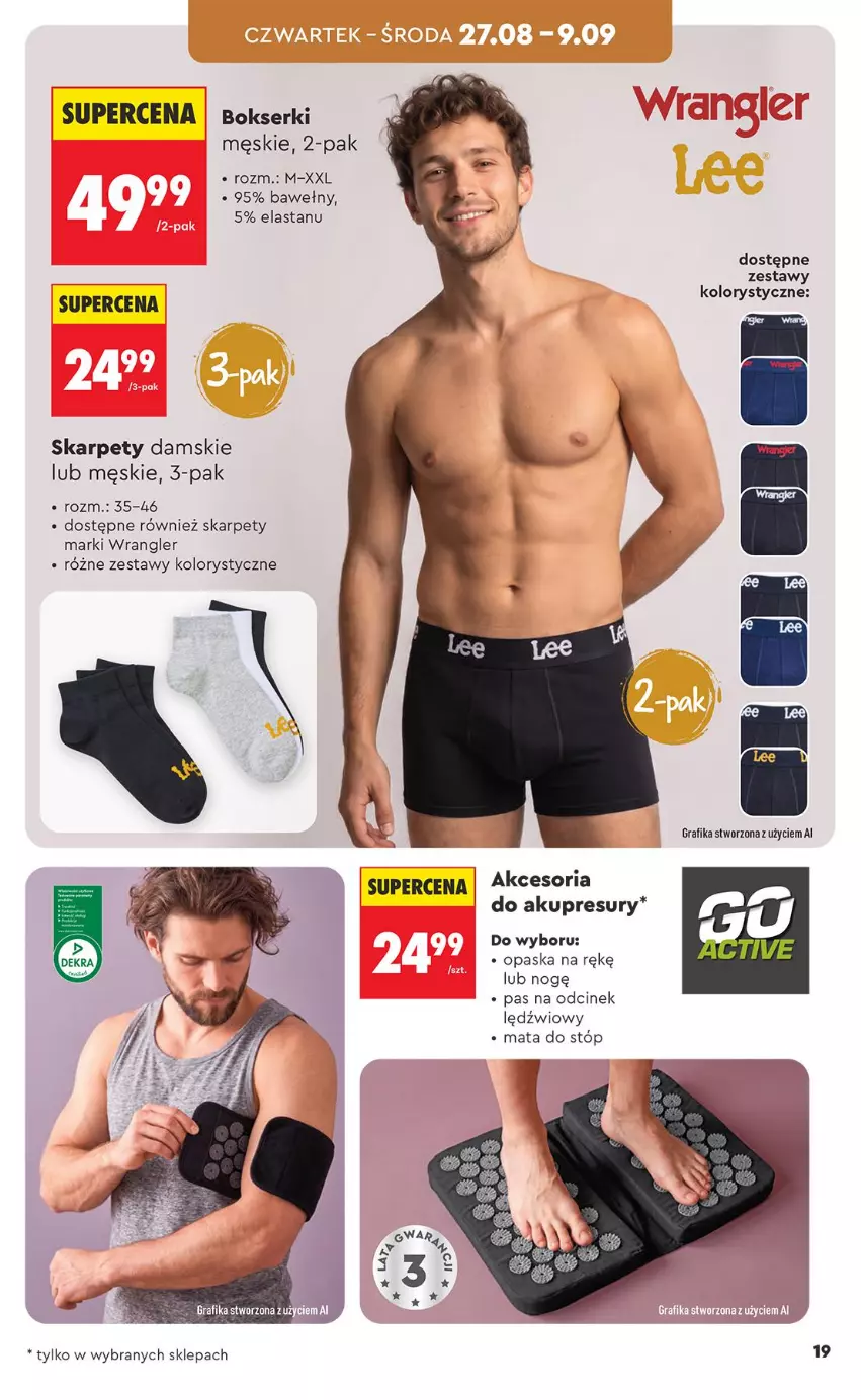 Gazetka promocyjna Biedronka - Okazje Tygodnia - ważna 24.08 do 05.09.2026 - strona 19 - produkty: Bokserki, Karp, Opaska, Ser