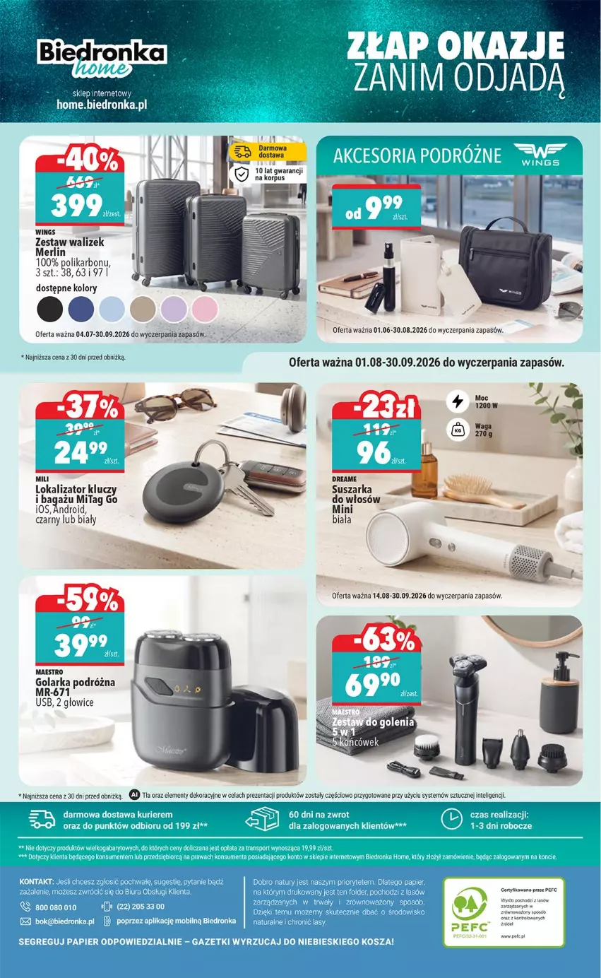 Gazetka promocyjna Biedronka - Okazje Tygodnia - ważna 24.08 do 05.09.2026 - strona 44 - produkty: Golarka, Mobil, Papier, Suszarka