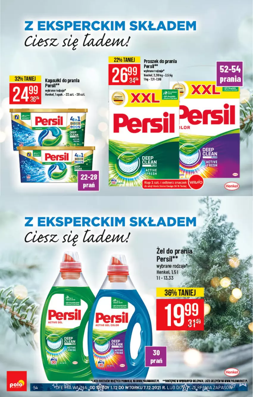 Gazetka promocyjna PoloMarket - Gazetka pomocyjna - ważna 01.12 do 07.12.2021 - strona 54 - produkty: Kapsułki do prania, Persil, Proszek do prania