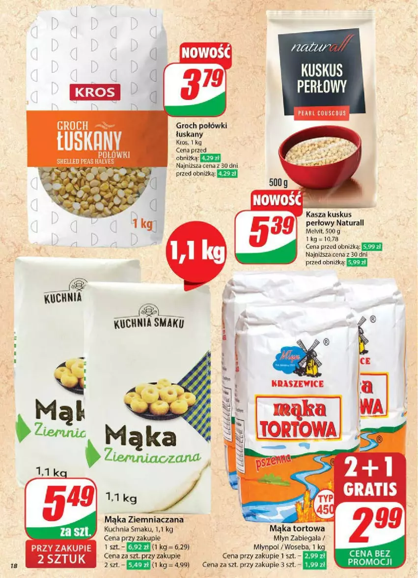 Gazetka promocyjna Dino - ważna 14.05 do 20.05.2025 - strona 10 - produkty: Groch, Kasza, Kuchnia, Kuskus, Mąka, Mąka tortowa, Melvit, Młynpol, Woseba