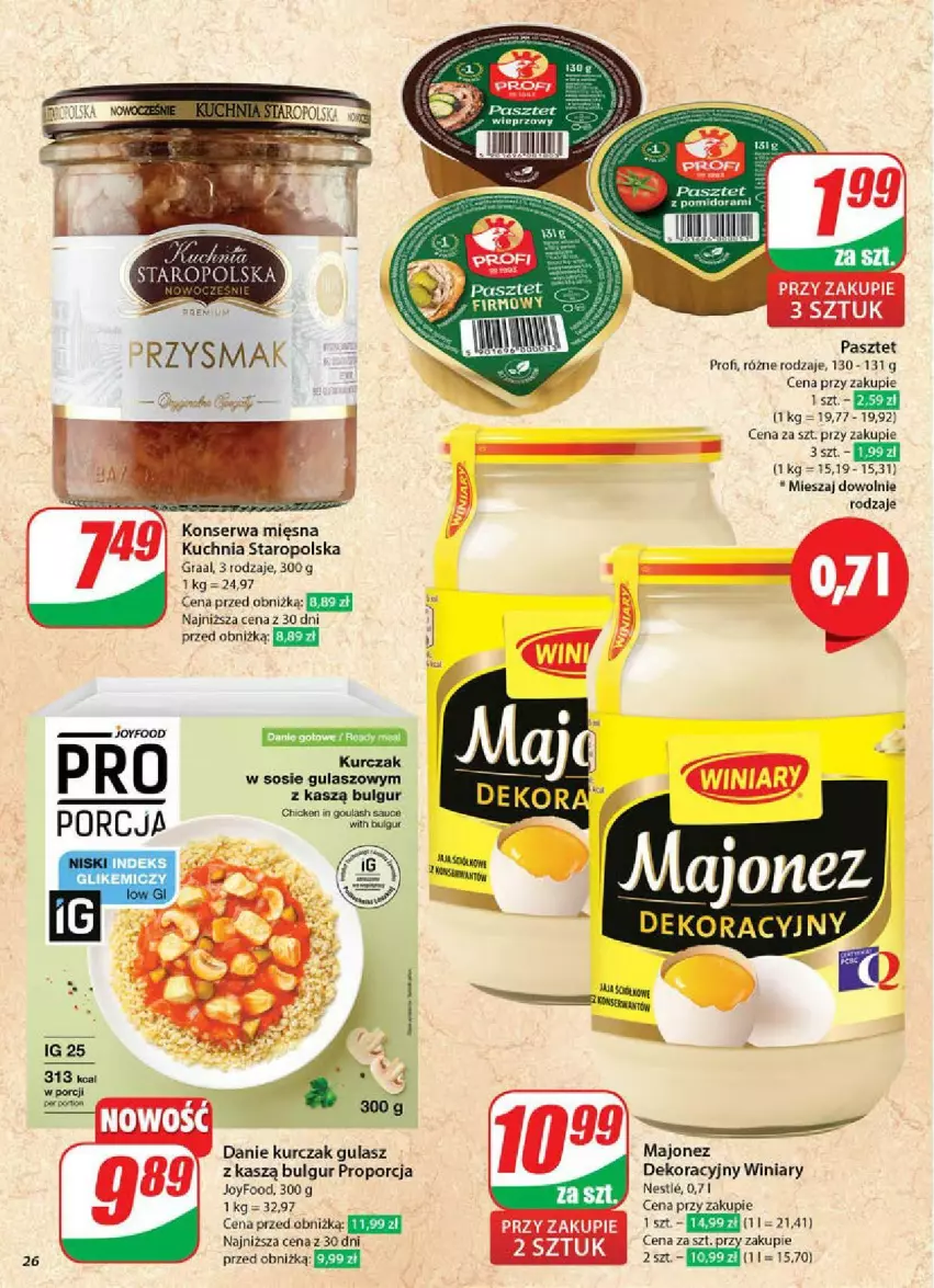 Gazetka promocyjna Dino - ważna 14.05 do 20.05.2025 - strona 19 - produkty: Bulgur, Gra, Graal, Kuchnia, Kuchnia Staropolska, Kurczak, LG, Majonez, Pasztet, Por, Ser, Sos, UHU, Winiary