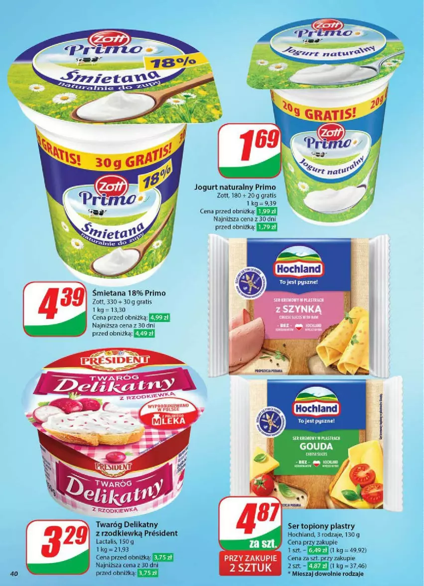 Gazetka promocyjna Dino - ważna 14.05 do 20.05.2025 - strona 35 - produkty: Gra, Hochland, Jogurt, Jogurt naturalny, Rzodkiewka, Ser, Ser topiony, Top, Twaróg, Twaróg delikatny, Zott