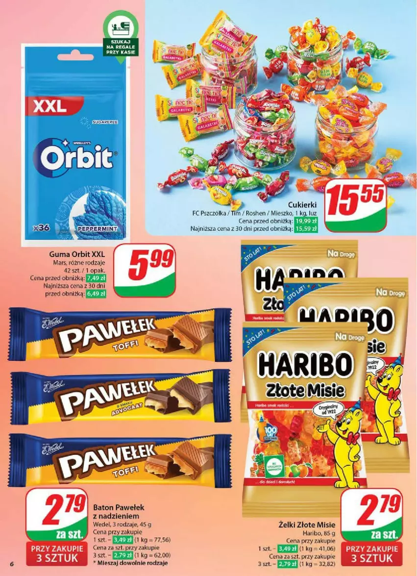 Gazetka promocyjna Dino - ważna 14.05 do 20.05.2025 - strona 56 - produkty: Baton, Cukier, Cukierki, Haribo, Mars, Orbit