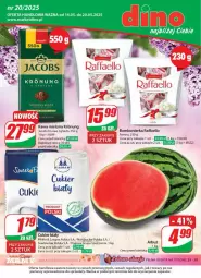 Gazetka promocyjna Dino - Gazetka - ważna od 20.05 do 20.05.2025 - strona 1 - produkty: JBL, Cukier, Kawa mielona, Kawa, Raffaello, Ferrero, Jacobs, Arbuz, Fa