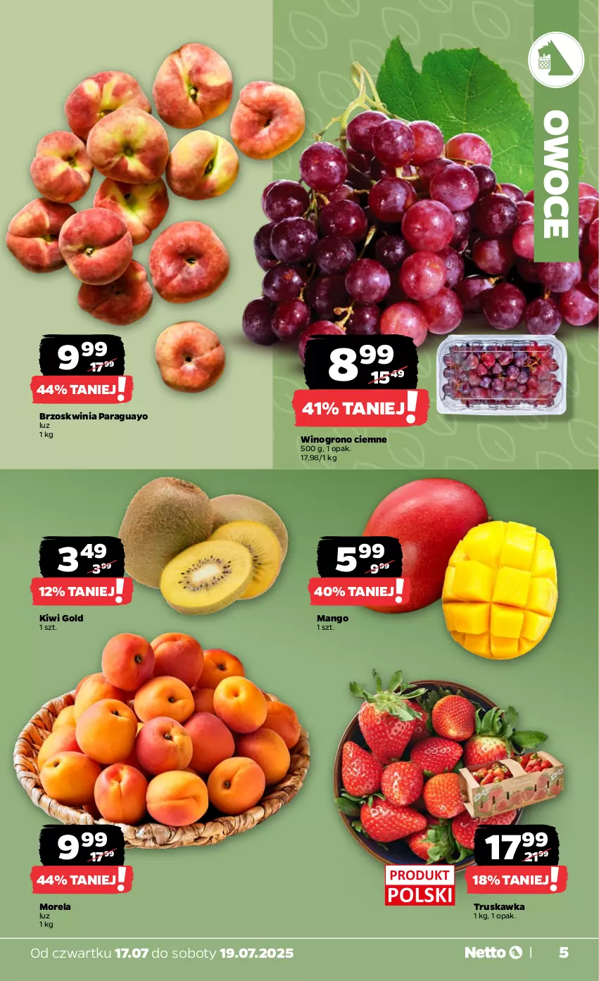 Gazetka promocyjna Netto - Od Czwartku - ważna 17.07 do 19.07.2025 - strona 5 - produkty: Kiwi, Mango, Morela, Owoce, Wino