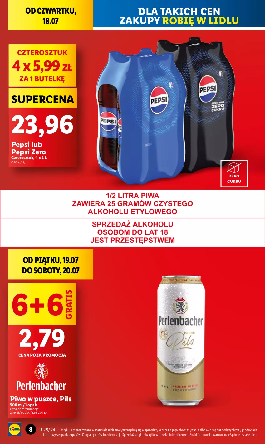 Gazetka promocyjna Lidl - GAZETKA - ważna 18.07 do 20.07.2024 - strona 10 - produkty: Gra, Pepsi, Piwo