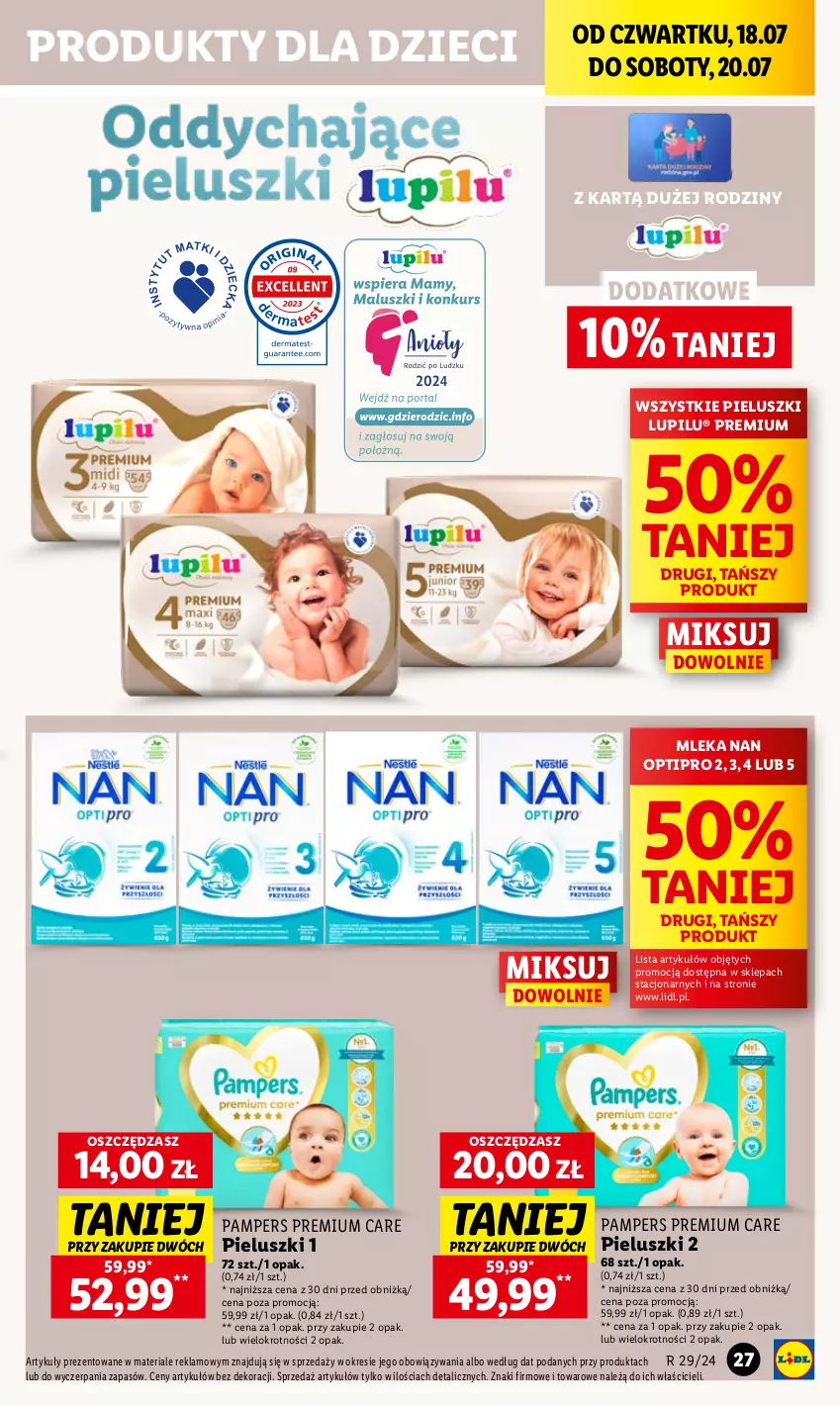 Gazetka promocyjna Lidl - GAZETKA - ważna 18.07 do 20.07.2024 - strona 35 - produkty: Dzieci, NAN Optipro, Pampers