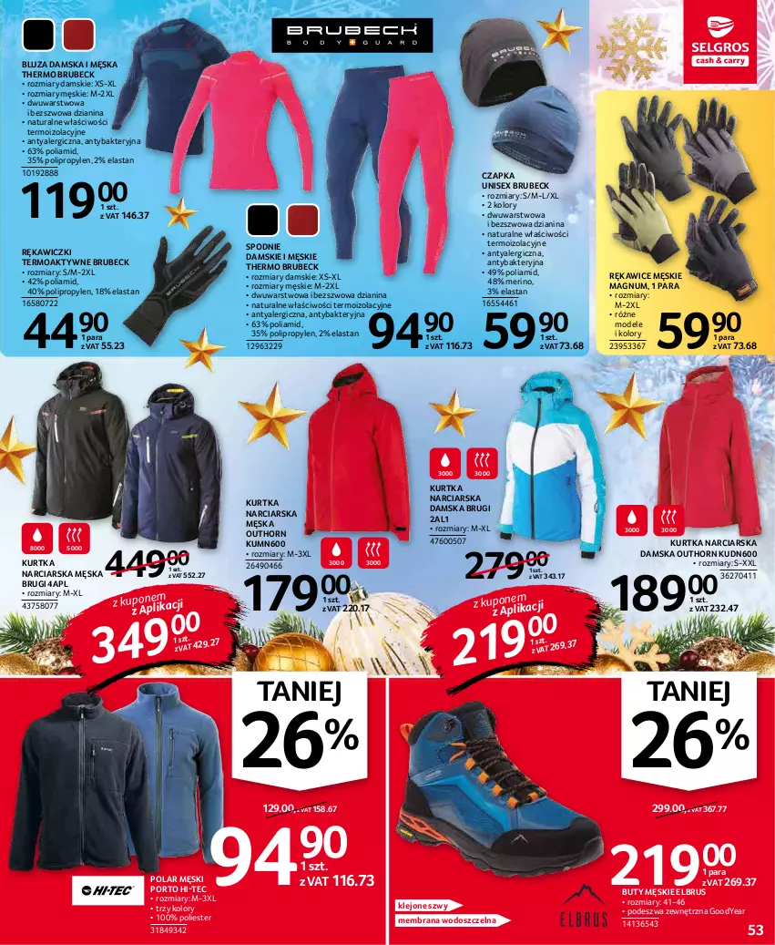 Gazetka promocyjna Selgros - Oferta przemysłowa - ważna 02.12 do 15.12.2021 - strona 53 - produkty: Bluza, Brugi, Buty, Czapka, Hi-Tec, Klej, Kurtka, Por, Rękawice, Spodnie