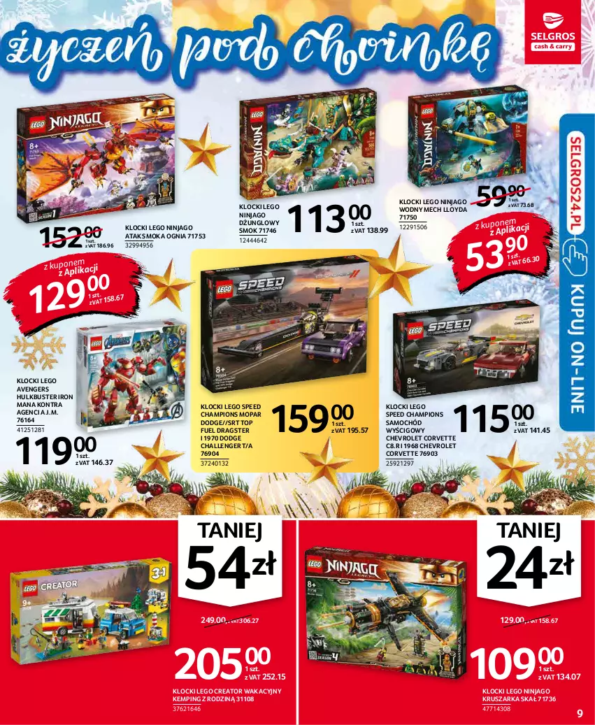 Gazetka promocyjna Selgros - Oferta przemysłowa - ważna 02.12 do 15.12.2021 - strona 9 - produkty: Avengers, Klocki, LEGO, LEGO Creator, LEGO Ninjago, Loyd, Mop, Samochód, Top