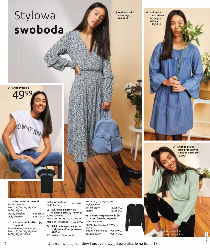 Gazetka promocyjna Bonprix - MODA DŻINSOWA, KTÓRĄ POKOCHASZ! - ważna 08.02 do 08.08.2021 - strona 26 - produkty: Dżinsy, Fa, Sukienka, Sweter, Wełna