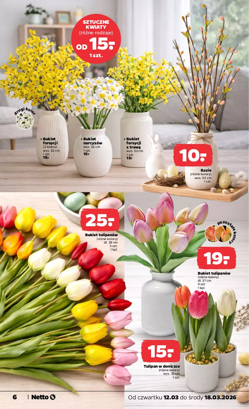 Gazetka promocyjna Netto - Od Czwartku - ważna 12.03 do 18.03.2026 - strona 6 - produkty: Bukiet, Narcyz, Tulipan