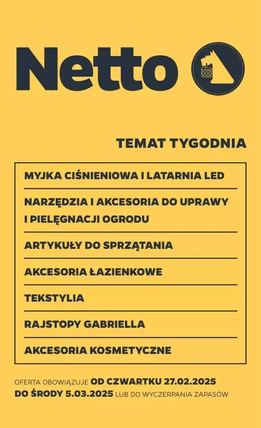 Gazetka promocyjna Netto - ważna 27.02 do 05.03.2025 - strona 1 - produkty: Brie, Latarnia, Myjka ciśnieniowa, Rajstopy, Top