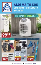 Gazetka promocyjna Aldi - COŚ na przyszły tydzień - Gazetka - ważna od 28.01 do 28.01.2023 - strona 1 - produkty: Top, Gra, Rama, Akumulatorowa wiertarkowkrętark, Rajstopy, Wiertarkowkrętarka, Tarka, Wkręt, Termowentylator, Wkrętarka, Poziomica, Akumulator, Fa