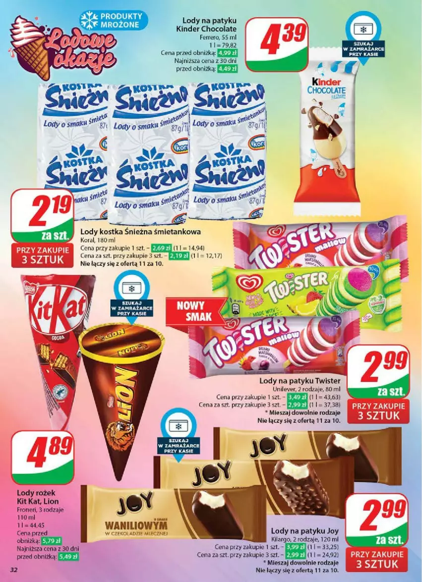Gazetka promocyjna Dino - ważna 07.05 do 13.05.2025 - strona 26 - produkty: Fa, Ferrero, Kinder, Kit Kat, Lion, Lody