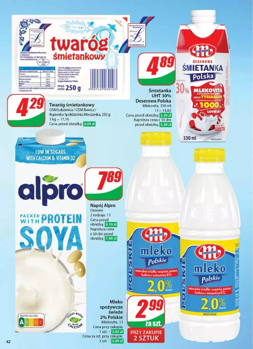 Gazetka promocyjna Dino - ważna 07.05 do 13.05.2025 - strona 37 - produkty: Alpro, Danone, Deser, Fa, Mleko, Mlekovita, Napój, Ser, Twaróg, Twaróg śmietankowy