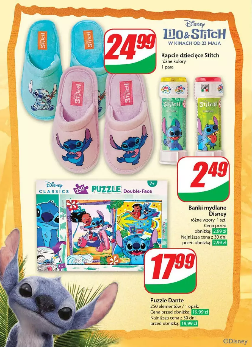 Gazetka promocyjna Dino - ważna 07.05 do 13.05.2025 - strona 54 - produkty: Disney, Dzieci, Fa, Kapcie, Puzzle