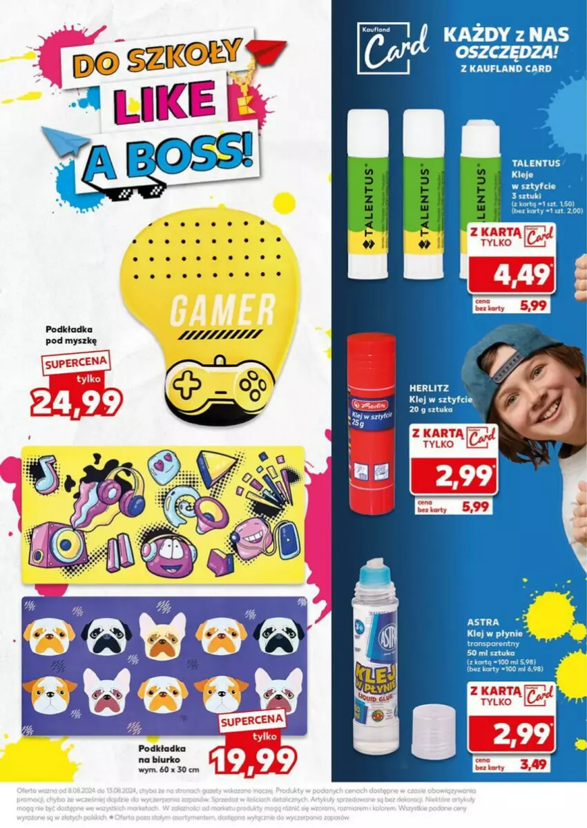 Gazetka promocyjna Kaufland - ważna 08.08 do 13.09.2024 - strona 20 - produkty: Biurko, Fa, Klej, Mysz, Podkład, Podkładka, Podkładka pod mysz