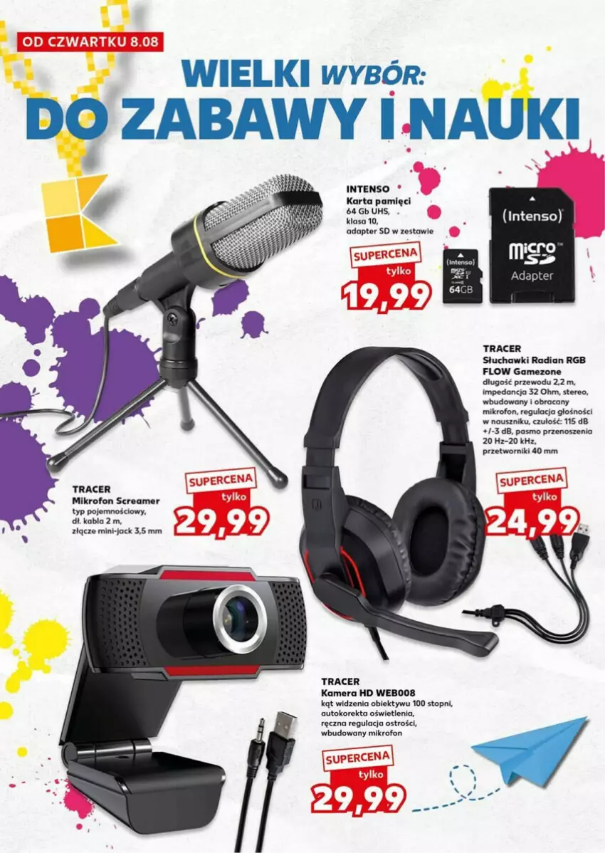 Gazetka promocyjna Kaufland - ważna 08.08 do 13.09.2024 - strona 30 - produkty: Acer, Kamera, Karta pamięci, Mikrofon, Obiektyw, Słuchawki, Top