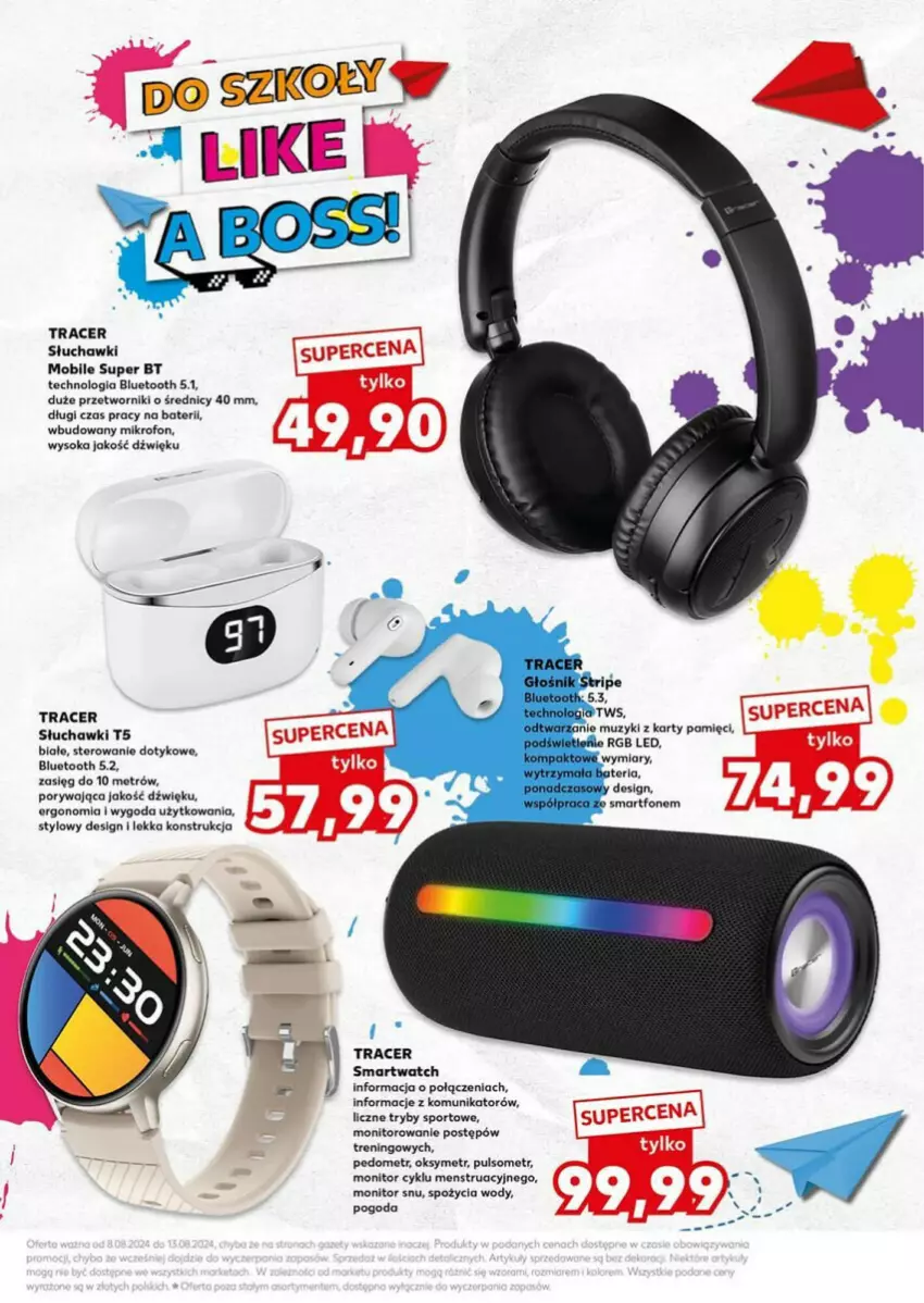 Gazetka promocyjna Kaufland - ważna 08.08 do 13.09.2024 - strona 33 - produkty: Acer, Mikrofon, Monitor, Por, Słuchawki, Smartfon, Smartwatch, Sok, Sport