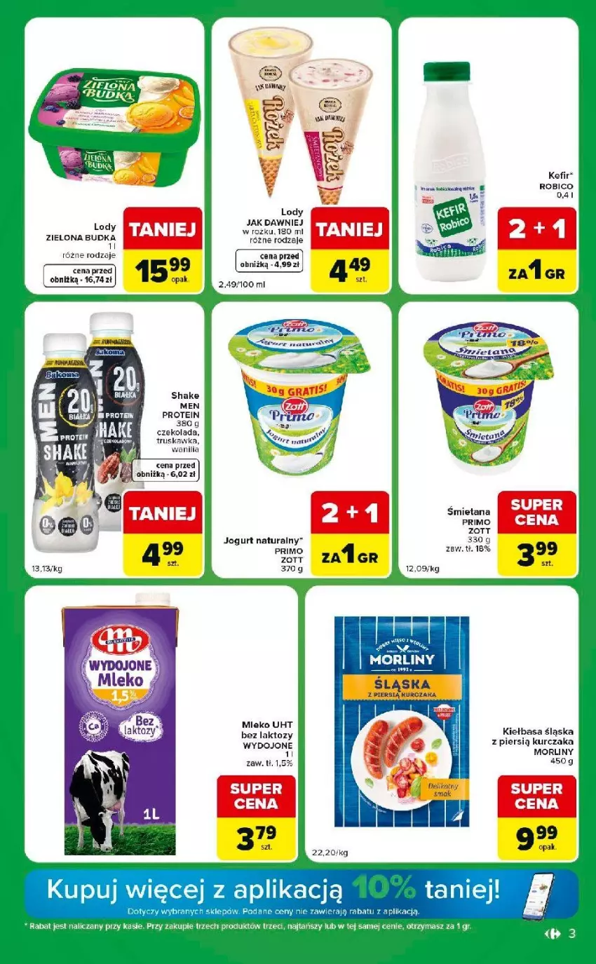 Gazetka promocyjna Carrefour - Gazetka Express w SUMIE ekspresowe zakupy - ważna 11.08 do 17.08.2026 - strona 3 - produkty: BIC, Czekolada, Kurczak, Lody, Mleko, Morliny, Robico, Zott