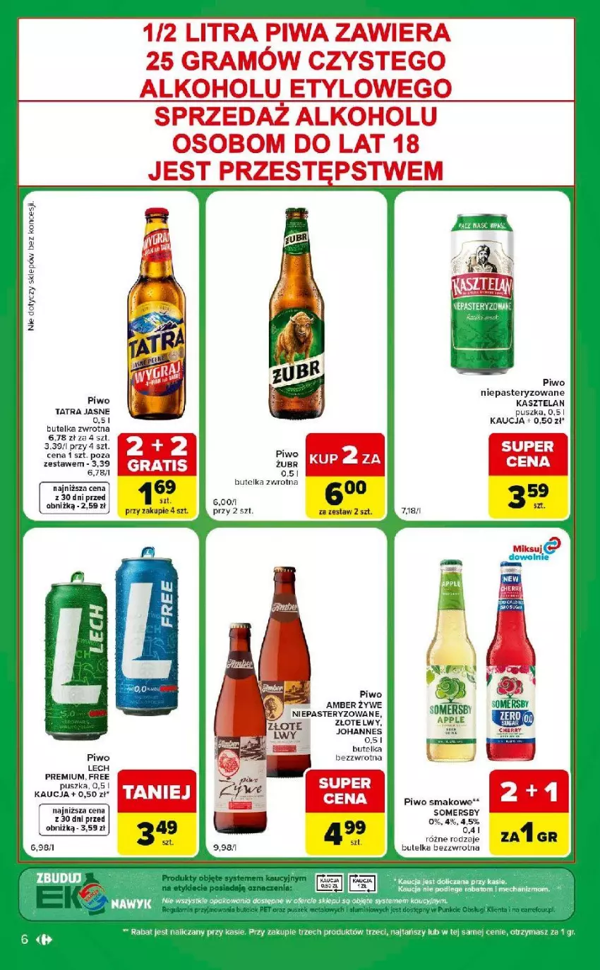 Gazetka promocyjna Carrefour - Gazetka Express w SUMIE ekspresowe zakupy - ważna 11.08 do 17.08.2026 - strona 6 - produkty: Kasztelan, Piwo, Tatra