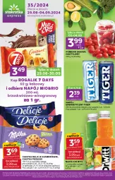 Gazetka promocyjna Stokrotka - Stokrotka Express - Gazetka - ważna od 04.09 do 04.09.2024 - strona 1 - produkty: Ciastka, Warzywa, 7 Days, Tiger, Rogal, Delicje, Owoce, Wino, Kakao, Napój, Mięso