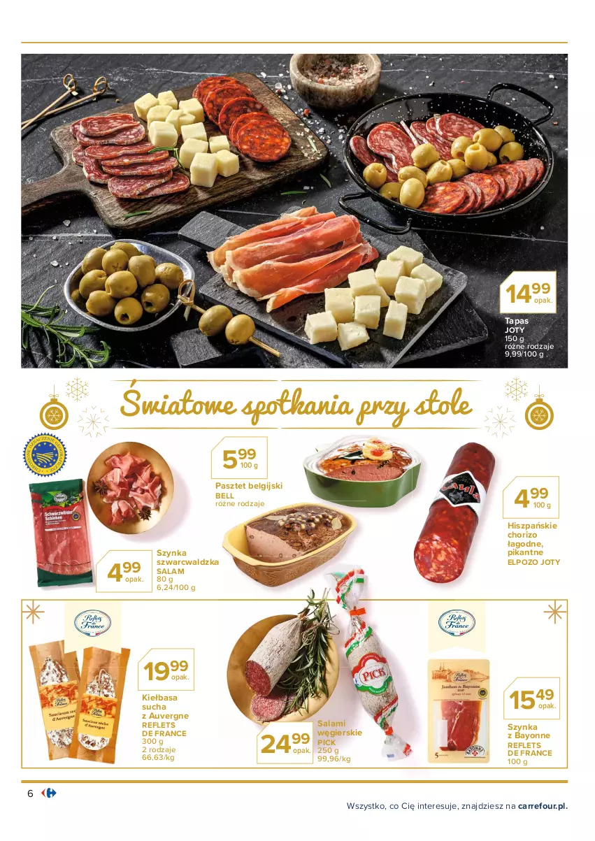 Gazetka promocyjna Carrefour - Gazetka Wszystko by spełniły się życzenia - ważna 07.12 do 24.12.2021 - strona 6 - produkty: Bell, Kiełbasa, LG, Pasztet, Salami, Szynka