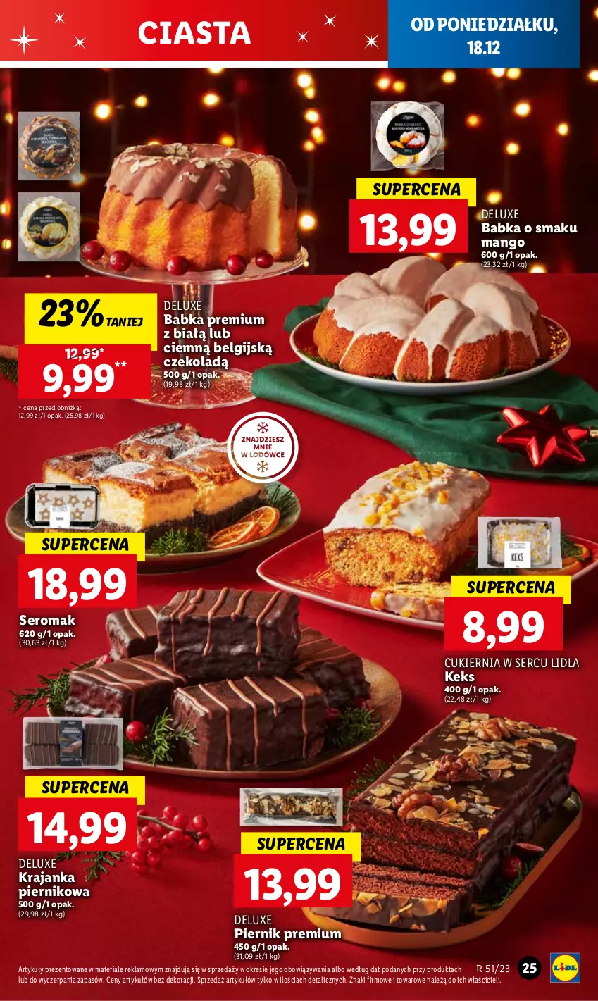 Gazetka promocyjna Lidl - GAZETKA - ważna 18.12 do 20.12.2023 - strona 27 - produkty: Babka, Cukier, LG, Mango, Piernik, Ser