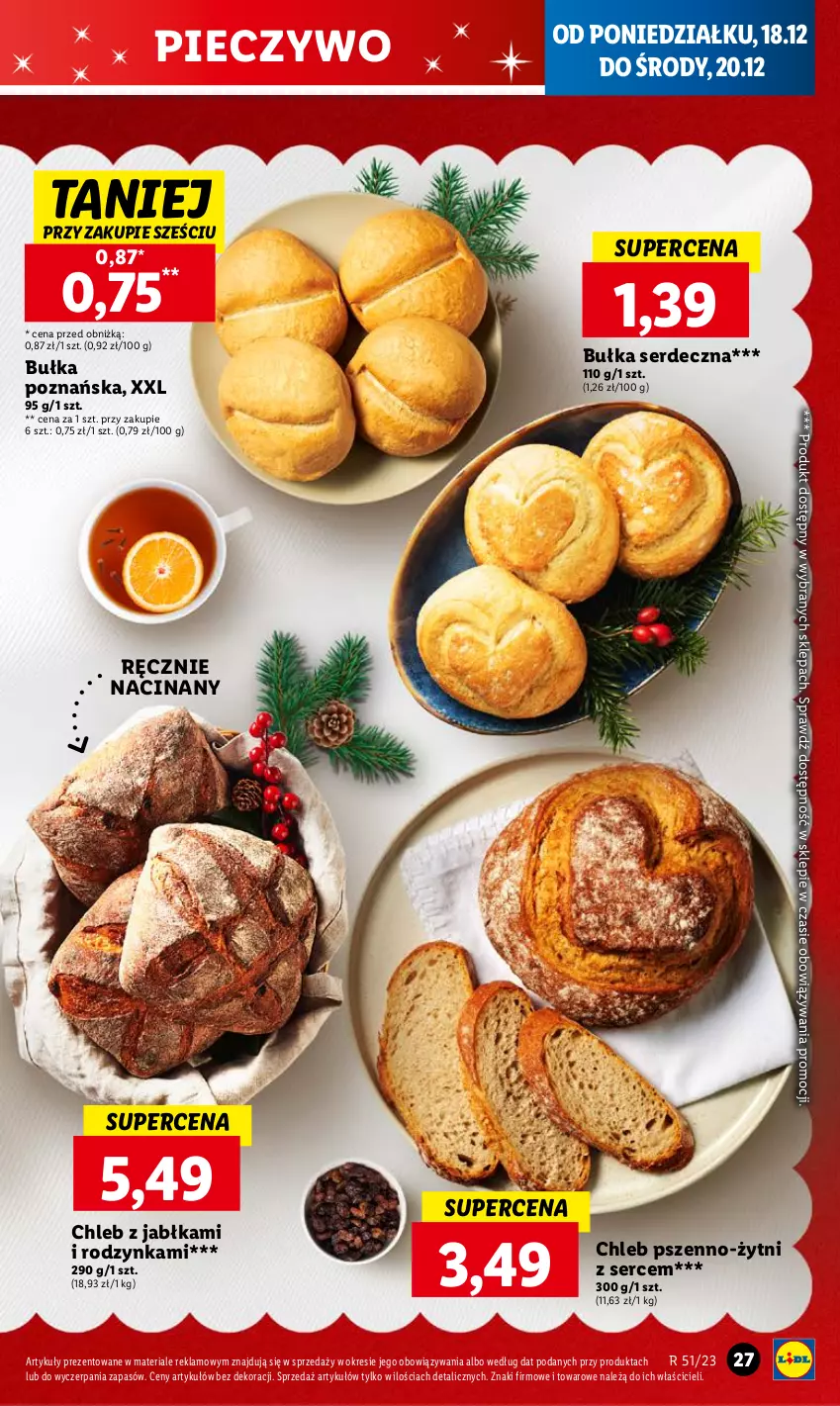 Gazetka promocyjna Lidl - GAZETKA - ważna 18.12 do 20.12.2023 - strona 29 - produkty: Bułka, Chleb, Jabłka, Piec, Pieczywo, Ser