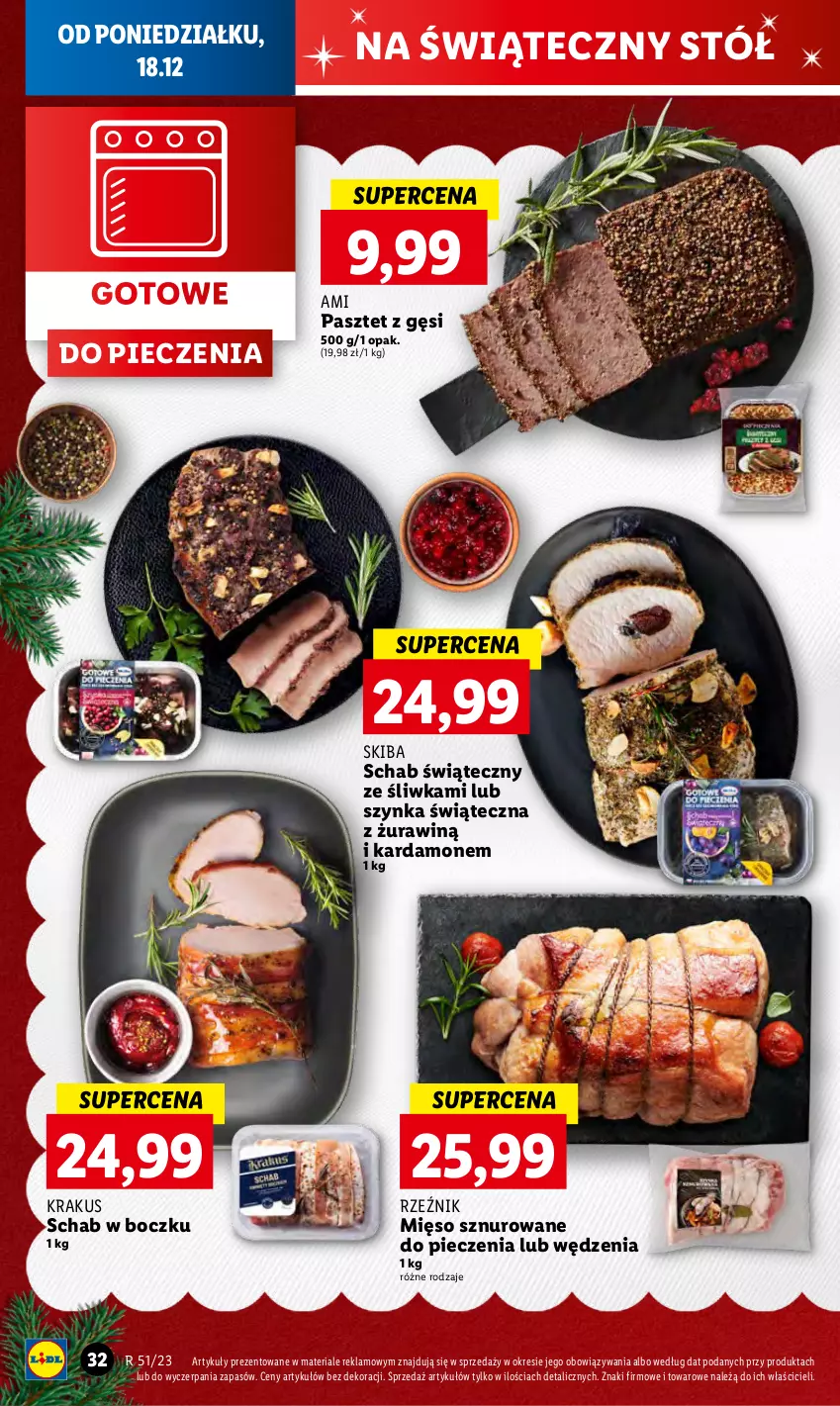 Gazetka promocyjna Lidl - GAZETKA - ważna 18.12 do 20.12.2023 - strona 36 - produkty: Krakus, Mięso, Pasztet, Piec, Stół, Szynka