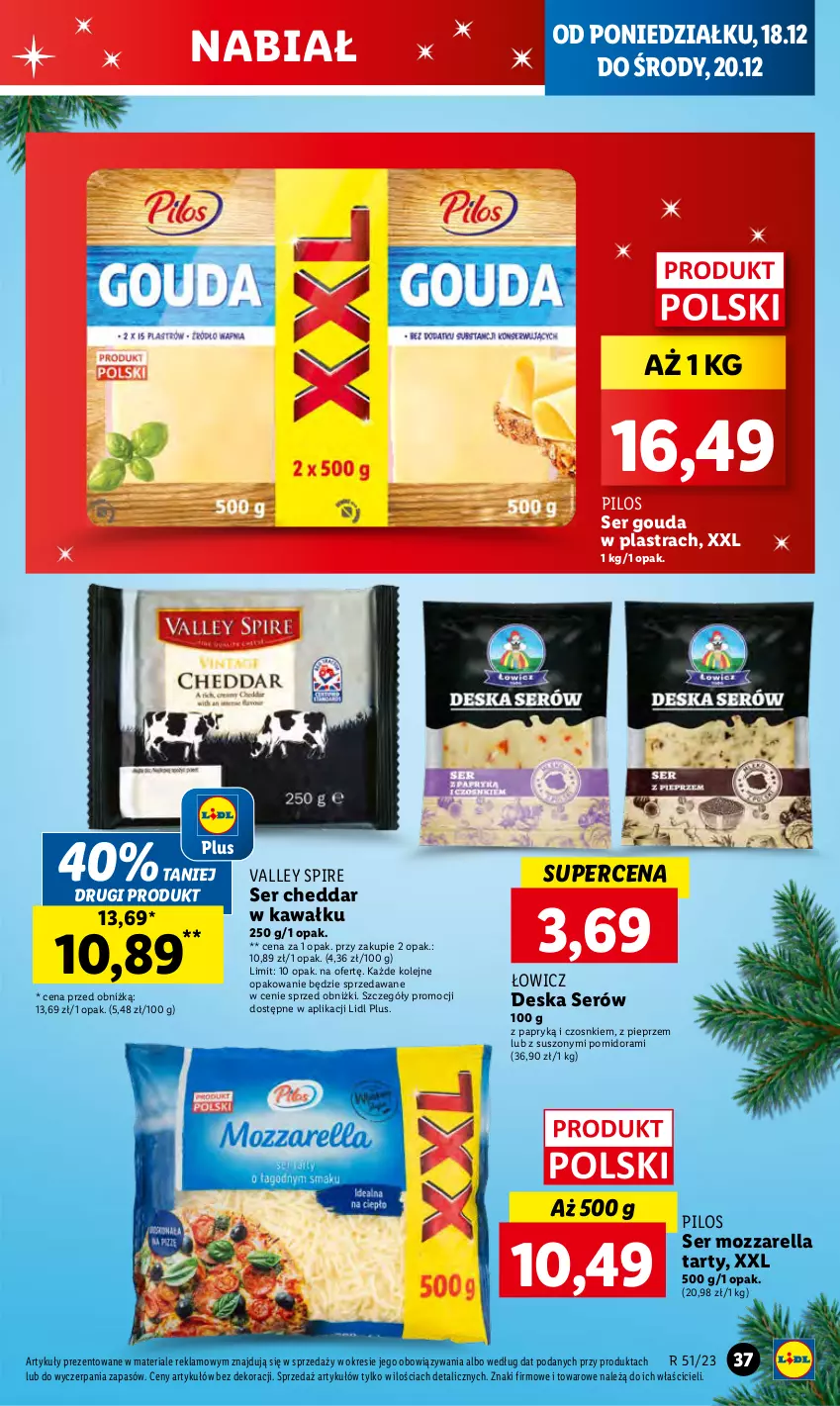 Gazetka promocyjna Lidl - GAZETKA - ważna 18.12 do 20.12.2023 - strona 41 - produkty: Cheddar, Deska serów, Gouda, Kawa, Mozzarella, Olej, Pieprz, Pilos, Ser