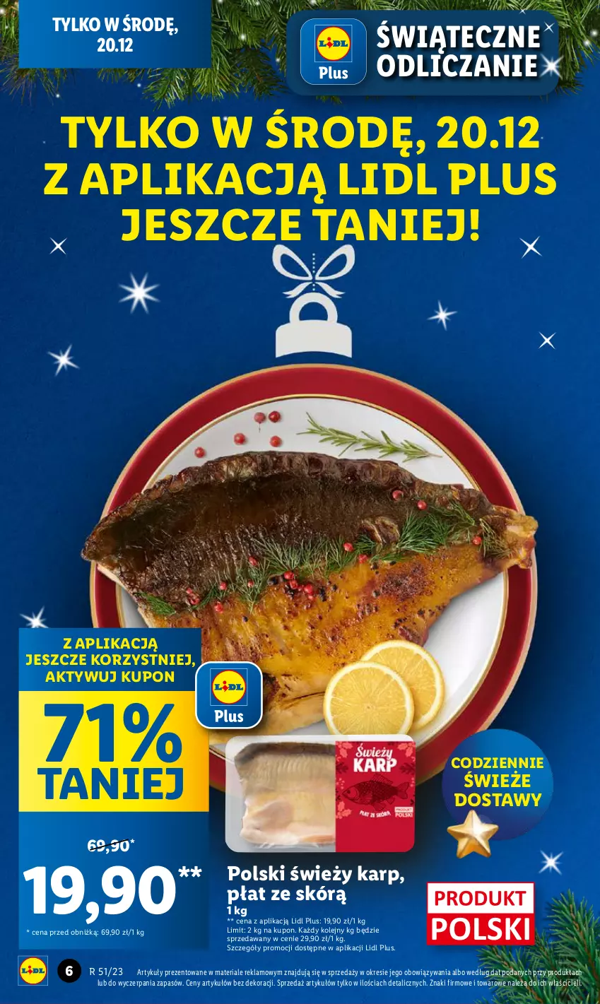 Gazetka promocyjna Lidl - GAZETKA - ważna 18.12 do 20.12.2023 - strona 6 - produkty: Karp, Olej