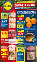 Gazetka promocyjna Lidl - GAZETKA - Gazetka - ważna od 20.12 do 20.12.2023 - strona 1 - produkty: Ser, Praliny, Karp, Raffaello, Coca-Cola, Pomarańcze, Pilos, Schab wieprzowy, Ferrero, Deser, Masło, Fa