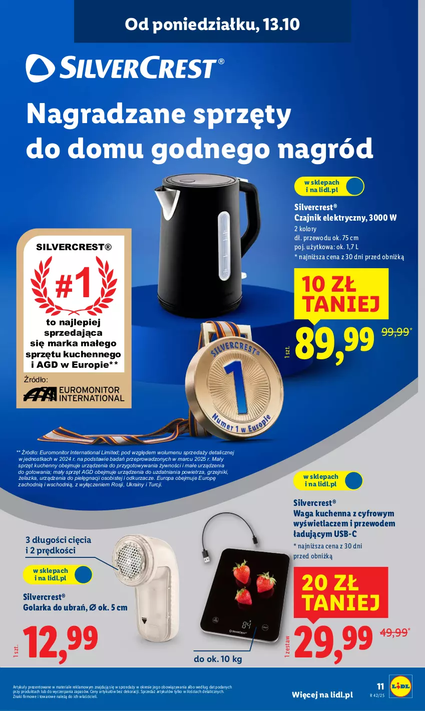 Gazetka promocyjna Lidl - GAZETKA - ważna 06.10 do 19.10.2025 - strona 11 - produkty: Czajnik, Czajnik elektryczny, Golarka, Gra, Grzejnik, Monitor, Odkurzacz, Odkurzacze, Silvercrest, Waga