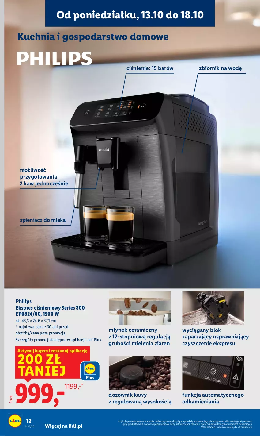 Gazetka promocyjna Lidl - GAZETKA - ważna 06.10 do 19.10.2025 - strona 12 - produkty: Dozownik, Kuchnia, Młynek, Philips, Ser, Sok, Top