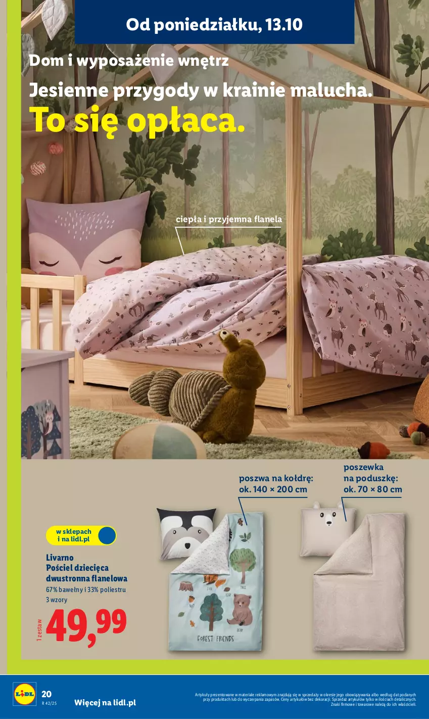 Gazetka promocyjna Lidl - GAZETKA - ważna 06.10 do 19.10.2025 - strona 20 - produkty: Dzieci, Ivar, Pościel, Poszewka