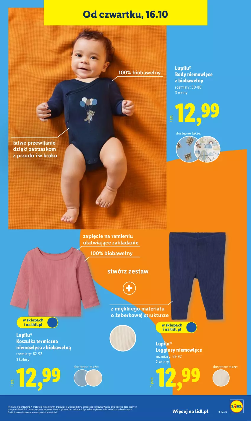 Gazetka promocyjna Lidl - GAZETKA - ważna 06.10 do 19.10.2025 - strona 43 - produkty: Body, Gin, Kosz, Koszulka, Legginsy