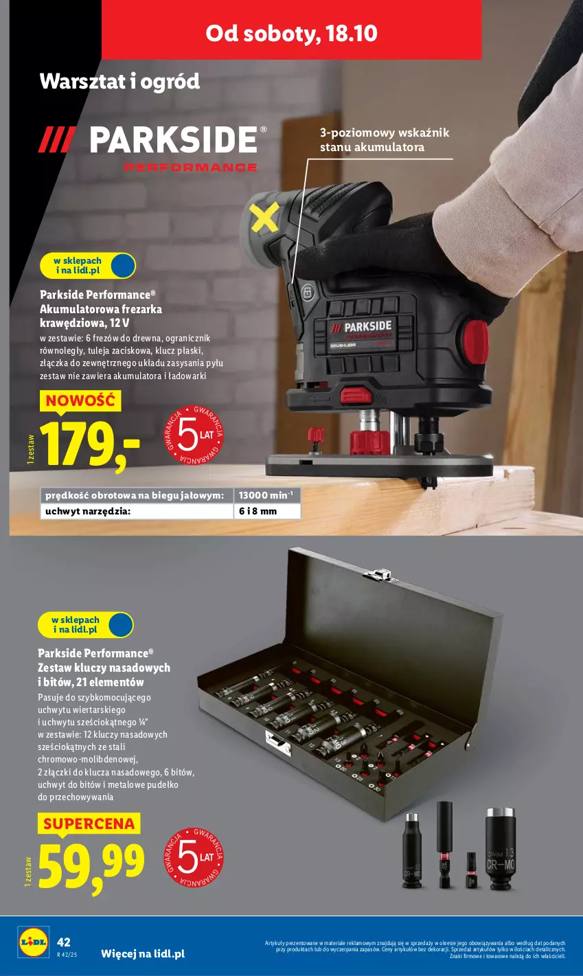 Gazetka promocyjna Lidl - GAZETKA - ważna 06.10 do 19.10.2025 - strona 50 - produkty: Akumulator, Frezarka, Gra, Ogród, Parkside, Pudełko, Zestaw kluczy, Zestaw kluczy nasadowych