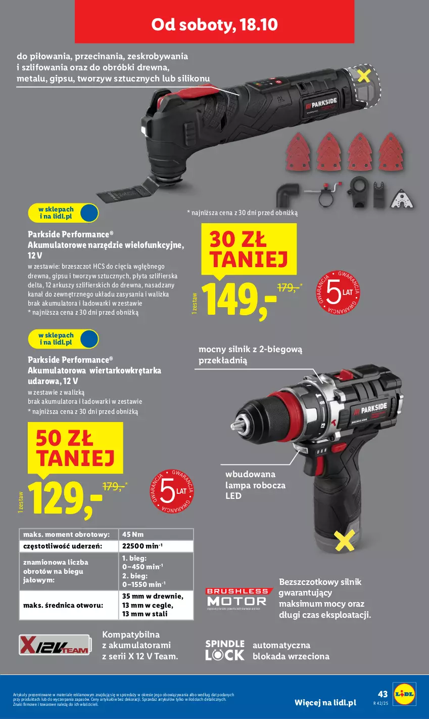 Gazetka promocyjna Lidl - GAZETKA - ważna 06.10 do 19.10.2025 - strona 51 - produkty: Akumulator, Akumulatorowa wiertarkowkrętark, Lampa, Lampa robocza LED, Parkside, Płyta, Ser, Tarka, Walizka, Wiertarkowkrętarka, Wkręt, Wkrętarka