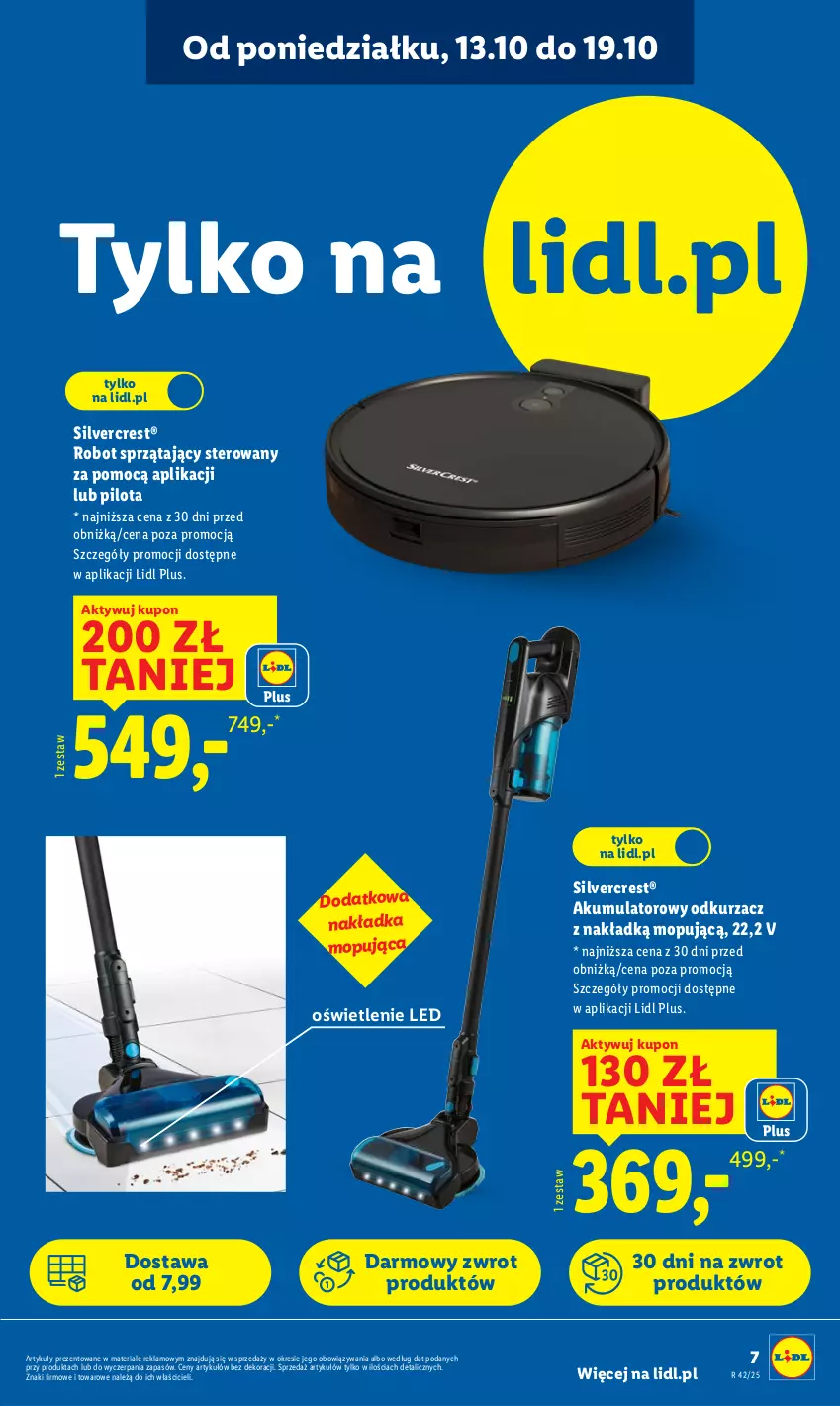 Gazetka promocyjna Lidl - GAZETKA - ważna 06.10 do 19.10.2025 - strona 7 - produkty: Akumulator, Mop, Odkurzacz, Robot, Robot sprzątający, Silvercrest