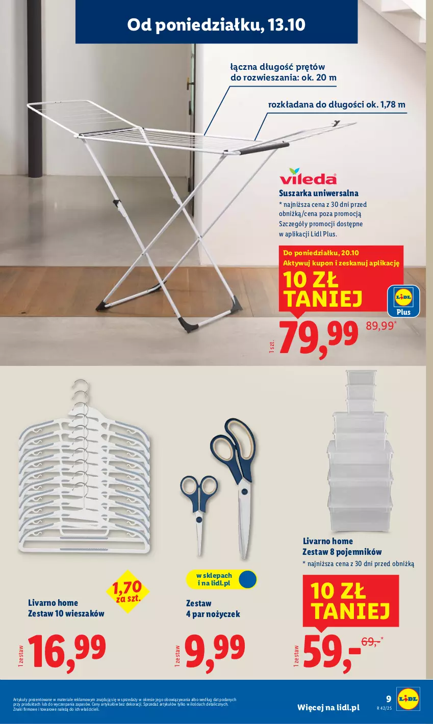 Gazetka promocyjna Lidl - GAZETKA - ważna 06.10 do 19.10.2025 - strona 9 - produkty: Ivar, Noż, Pojemnik, Suszarka, Wieszak