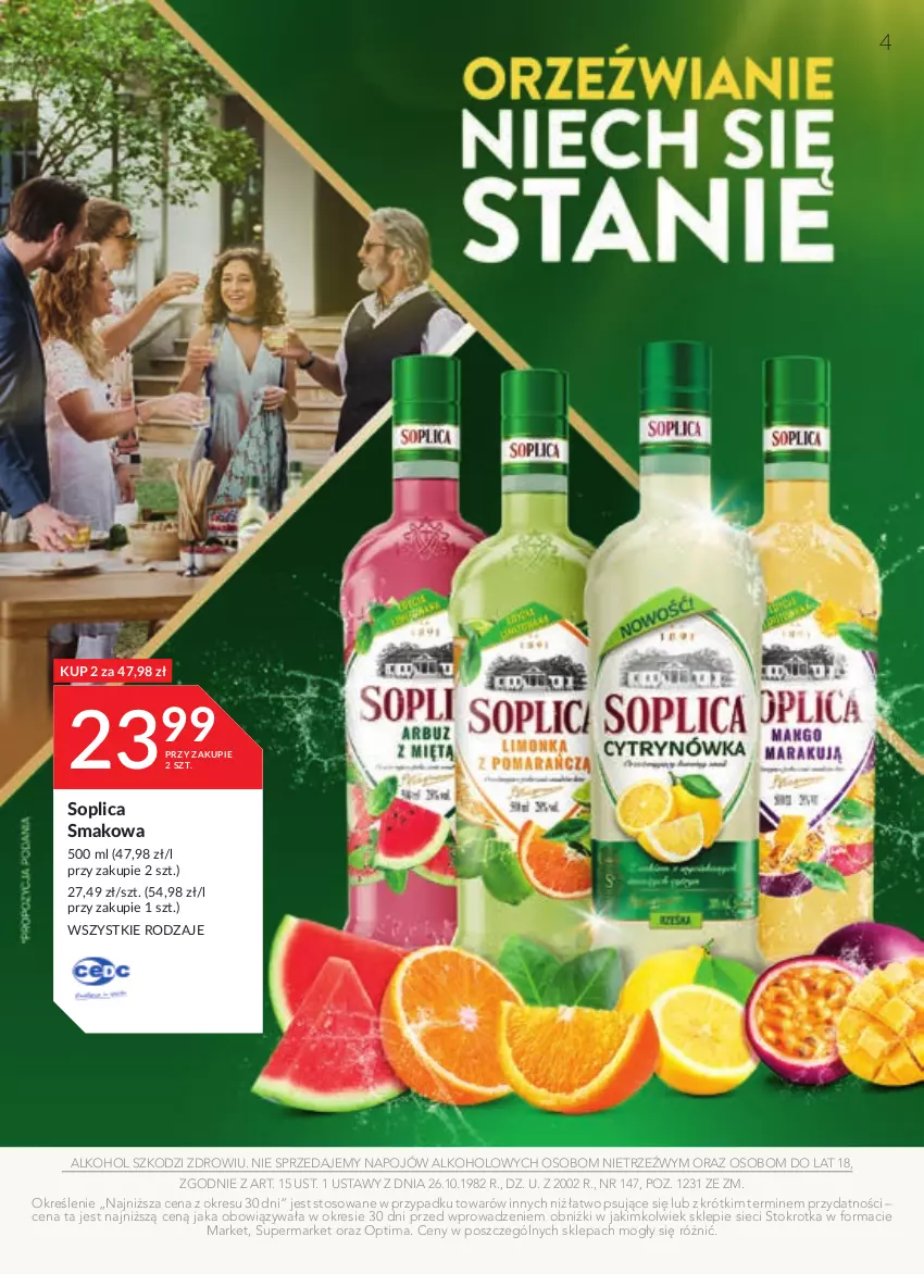 Gazetka promocyjna Stokrotka - Katalog - Urodziny - ważna 14.09 do 27.09.2023 - strona 4 - produkty: Optima, Soplica