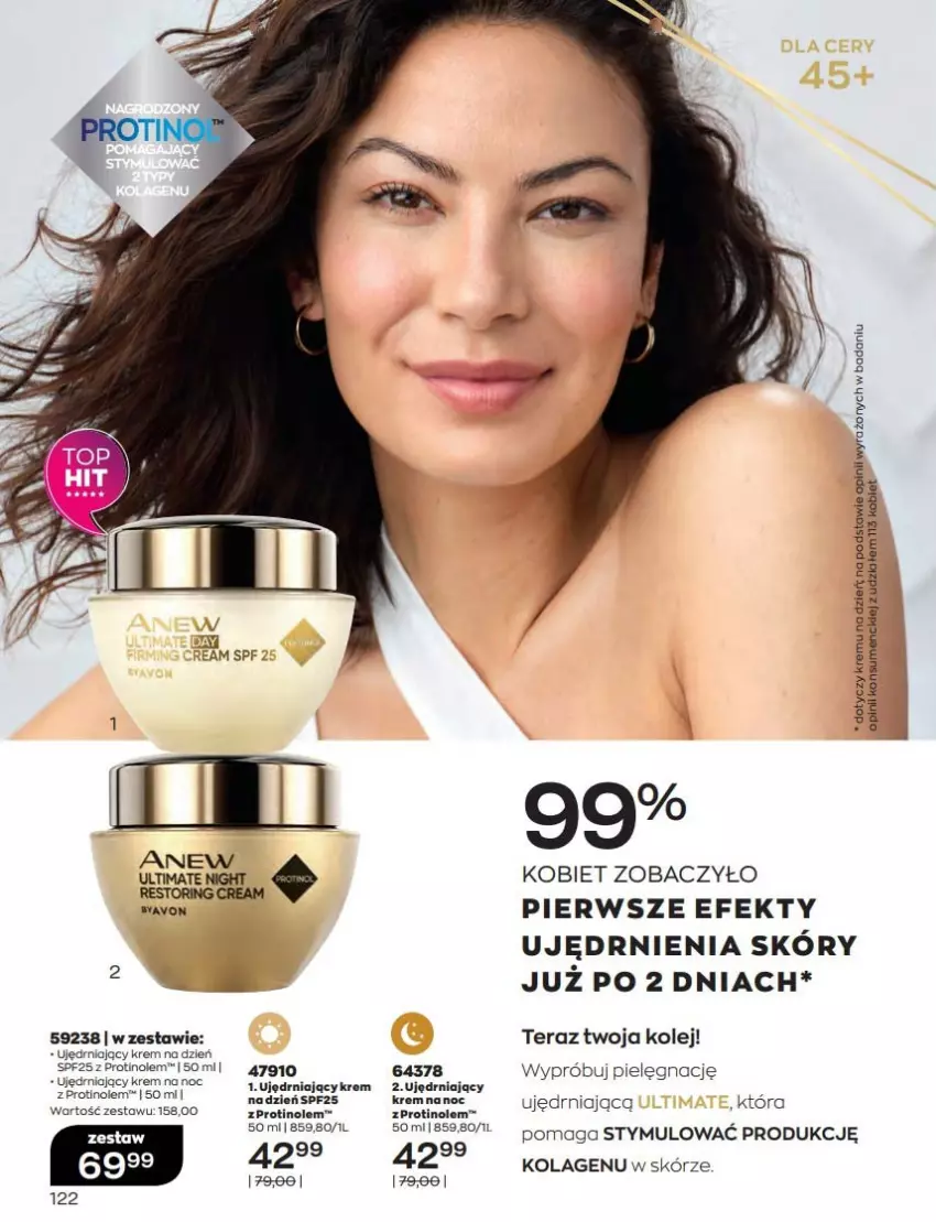 Gazetka promocyjna Avon - Katalog Avon 9/2022 kampania wrzesień - ważna 01.09 do 30.09.2022 - strona 122 - produkty: Anew, Kolagen, Krem na dzień, Krem na noc, Olej, Tera