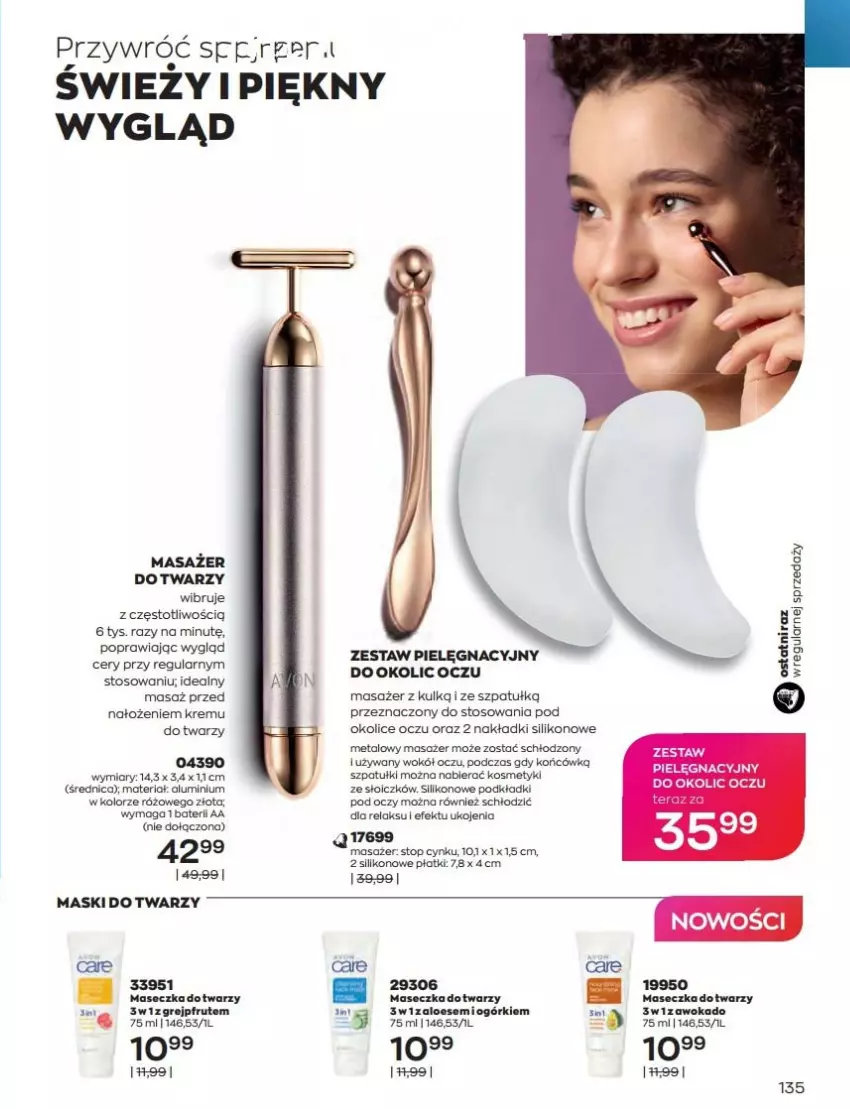 Gazetka promocyjna Avon - Katalog Avon 9/2022 kampania wrzesień - ważna 01.09 do 30.09.2022 - strona 135 - produkty: Cynk, Grejpfrut, Masażer, Podkład, Top