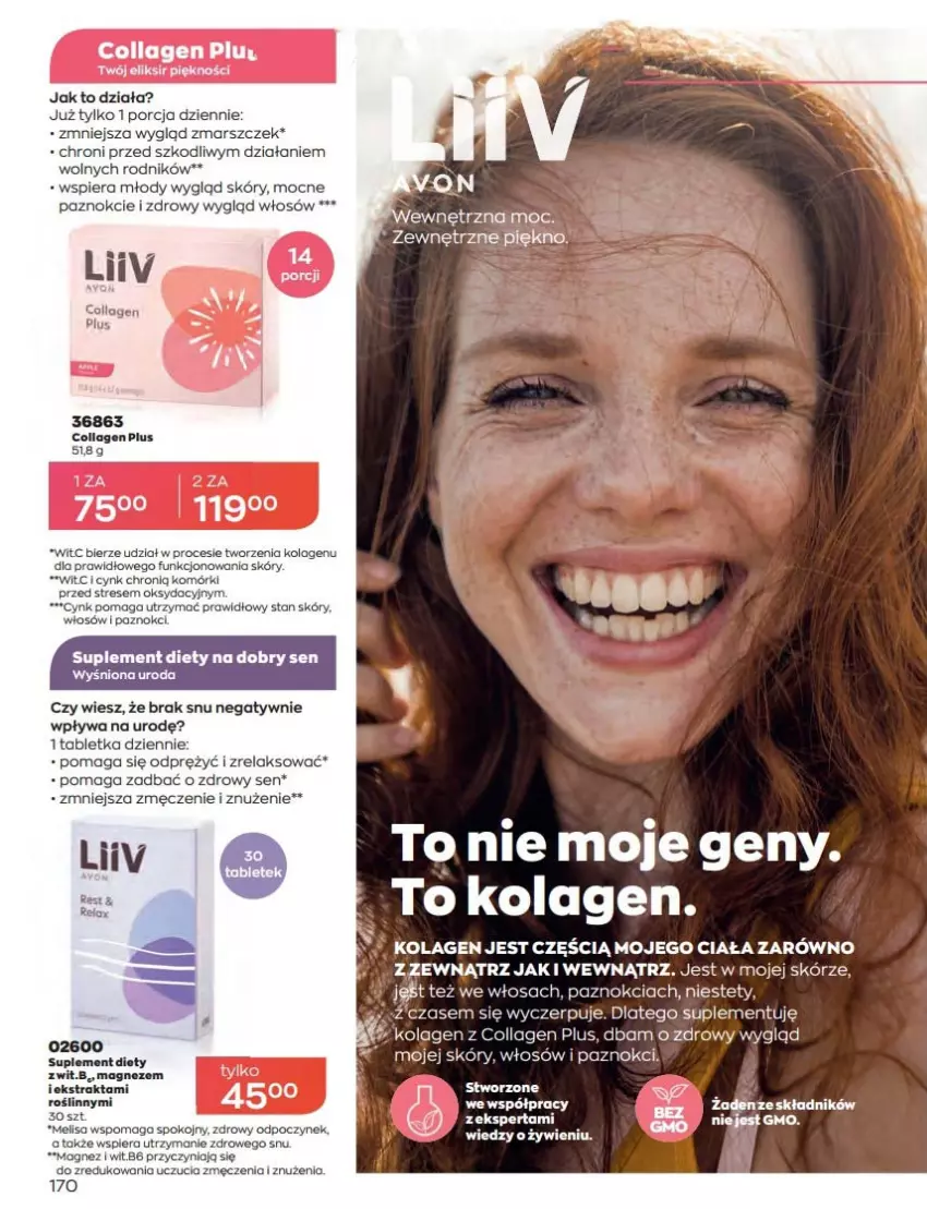 Gazetka promocyjna Avon - Katalog Avon 9/2022 kampania wrzesień - ważna 01.09 do 30.09.2022 - strona 170 - produkty: Cynk, Kolagen, LG, Magnez, Mars, Por, Suplement diety, Tablet